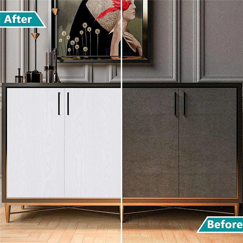 45cm White Wood Grain PVC Wall Sticker Waterproof Kitchen Wardrobe Furniture Decoration Wallpaper Table Cabinet Self-adhesive