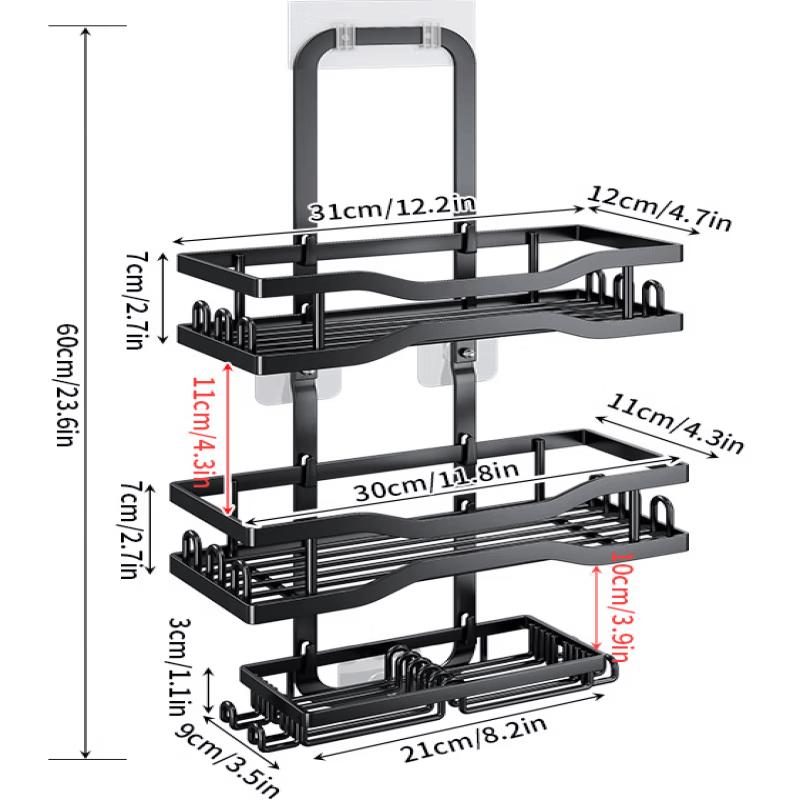 

CMAOS Carbon Steel Shower Caddy Wall Shelf