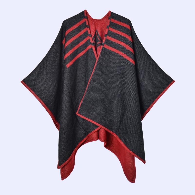 Simple and High-end Shawl Grassland Yunnan Shawl Cape with Cape Imitation Cashmere Scarf