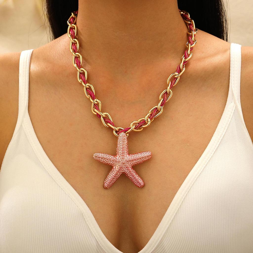 Bohemian Beach Style Conch Earrings & Necklace Set - Exaggerated Holiday Fashion Jewelry for Women