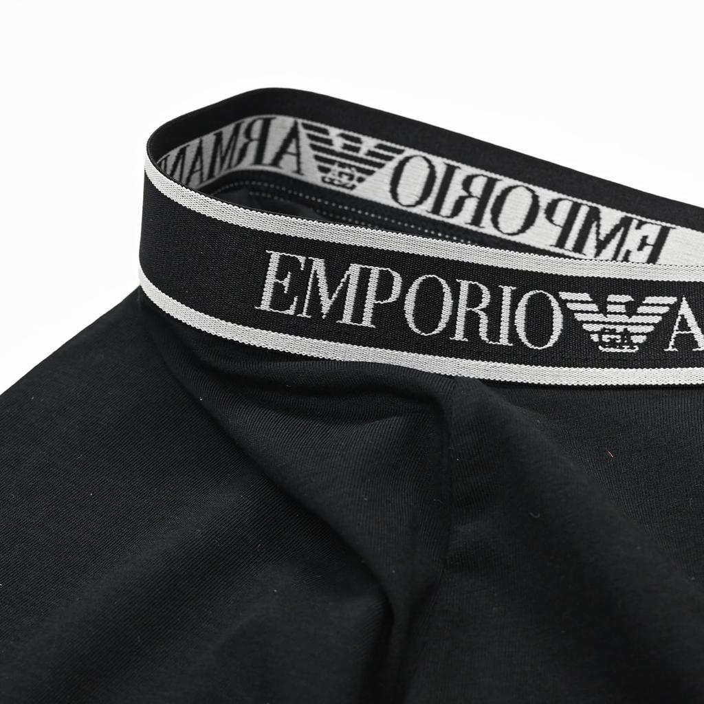 Emporio Armani Boxertrosor med Örn Storlek Grå och EM000370 AF10779 Tillverkade i Herr 3-pack Logotyp, Medium, Svart, MC065, Italien.