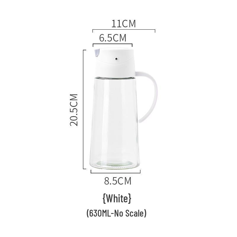 Baiya Glass Oil & Vinegar Dispenser with Handle and Automatic Lid
