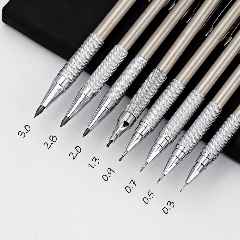 0.3/0.5/0.7/0.9/1.3/2.0mm Mechanical Pencil Set Art Drawing Painting Automatic Pencil with 2box Leads Office School Supply