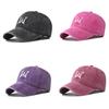 Cotton Wash Vintage Butterfly Embroidered Baseball Cap With Curved Brim For Adults Summer