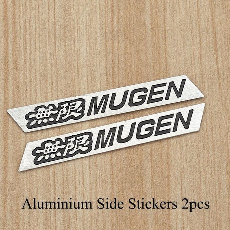 3D Metal Letters Mugen Emblem Car Front Grille Logo Rear Trunk Sticker Fender Side Badge for Auto Exterior Accessories