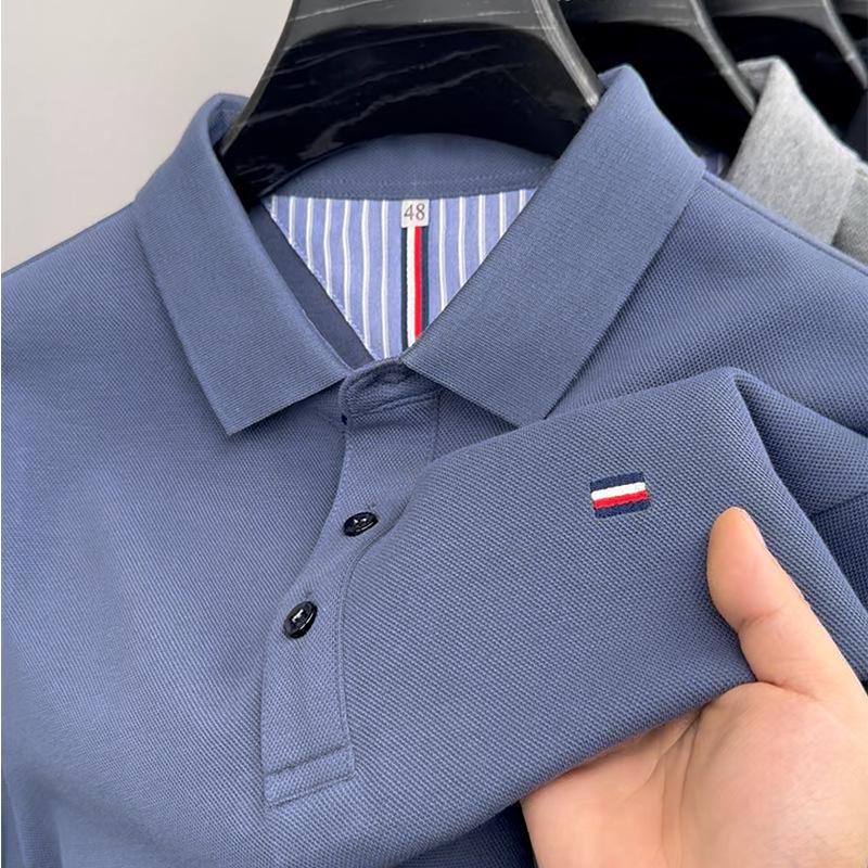 Herren Fleecegefüttert Bestickt Langarm Poloshirt - Herbst/Winter 2025 Business Casual Umlegekragen