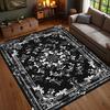 Luxury European Baroque Pattern Carpet Mat Rug Home Decor Vintage Floral Floor Area Rug Living Room Bedroom Elegant Dark Gold