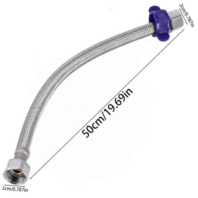 50cm Bathroom Faucet Toilet Hose Stainless Steel Corrugated Pipe Heater Connector Plumbing Supply Hose Water Tube G1/2 Interface