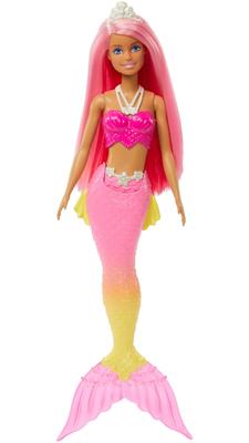 Barbie Barbie Dreamtopia Deniz Kızı Bebeği Pembe Sarı Ombre Deniz Kızı Kuyruğu ve Tacı ile (Pembe Saç) &