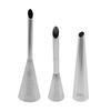 Stainless Steel Cream Piping Tips Set Lightweight Pastry Icing Decorating Tools with 3 Long Puff Nozzles Cream Puff Decorating Kit
