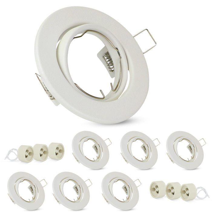 Lot de 6 spots encastrables - NETTLIFE - GU10 - Blanc - Métal - 230V, angle 90°