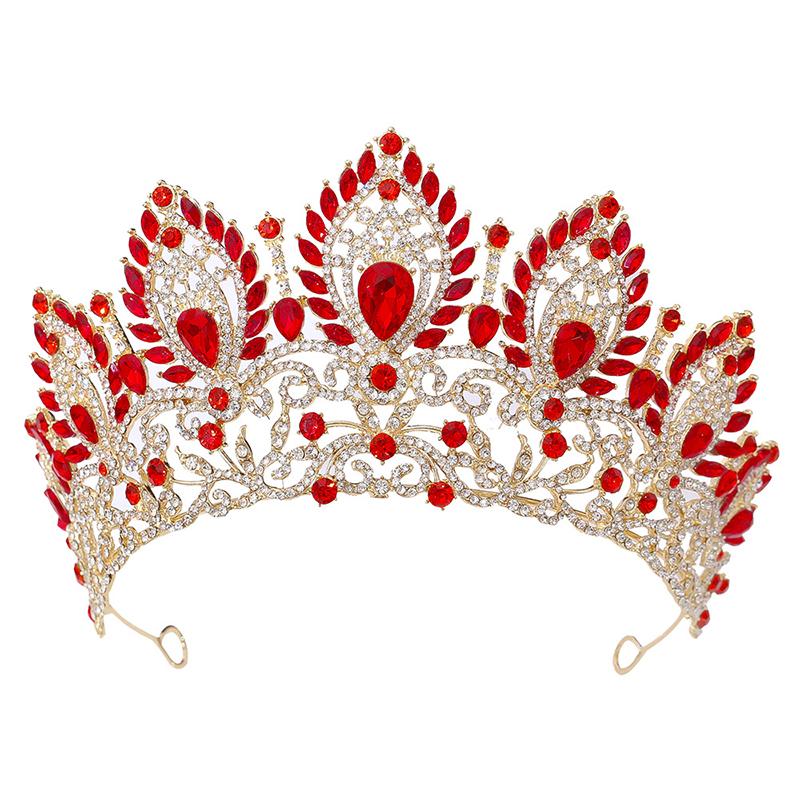 Cenmon Royal Queen Green Crown Big Diadem Bride Tiara Crowns for Women Bridal Wedding Party Crown Hair Dress Jewelry Accessori