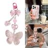 Colorful Beaded Keychain Acrylic Alloy Phone Charm Fashionable Keyring Pendant Accessory Stylish Key Chain Ornament
