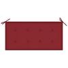 vidaXL Gartenbank mit Weinroter Auflage 112 cm Massivholz Teak
