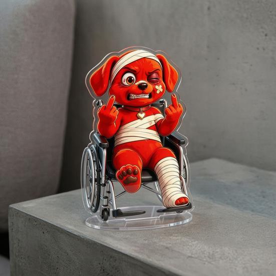 Red Dog Sign Funny Scenes Stand Clear High-Definition Acrylic Material