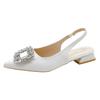 Fashion Women's Sandals Summer New Slingback Slippers Female Low Heel Rhinestone Buckle Back Strap Sexy Pumps Sandalias De Mujer