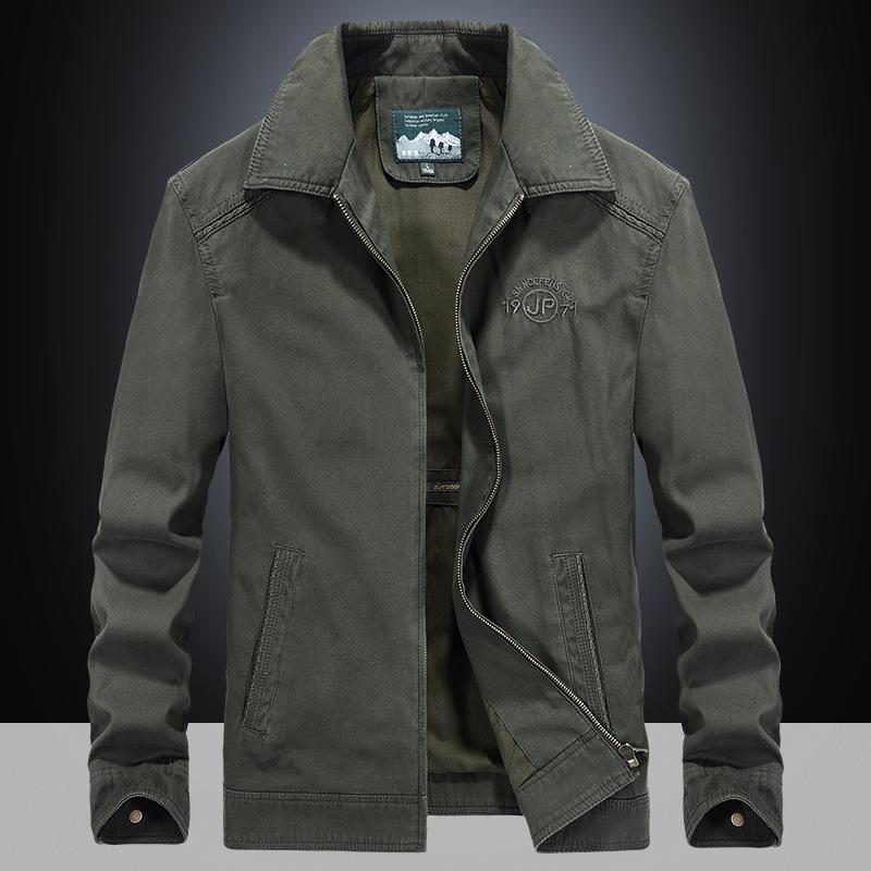 Spring and Autumn Men's Jacket Outdoor Tooling Casual Large Size Trend Men's Youth Washed Coat Men