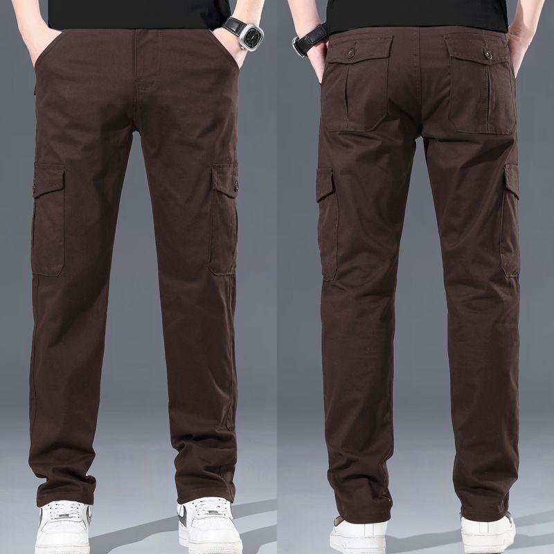 Мужские рабочие брюки, Мужские эластичные прямые свободные и удобные многокарманные рабочие брюки, Военные брюки спецназа L