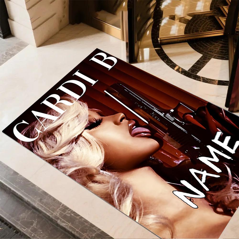 Cardi B's Powerful Persona Personalized Name Floor Rug Office Rug Suitable for Entryway Foyer Dining Room Study Room Anti-slip Rug Office Home Decor