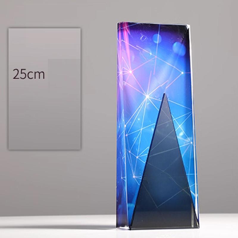 Customized Pentagram Crystal Trophy, Color Printing Prize Sports Movie Award Outstanding Employee Souvenir, Home Decoration, 1Pc