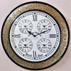 Large Handcrafted Brass Inlay Wooden Clock / World Clock Numerals /Analog