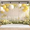 Spring Daisy Flower Backdrop Baby Shower Boho ArchBalloons Backdrop Girl Birthday Cake Smash Easter Kids Portrait Photo Props
