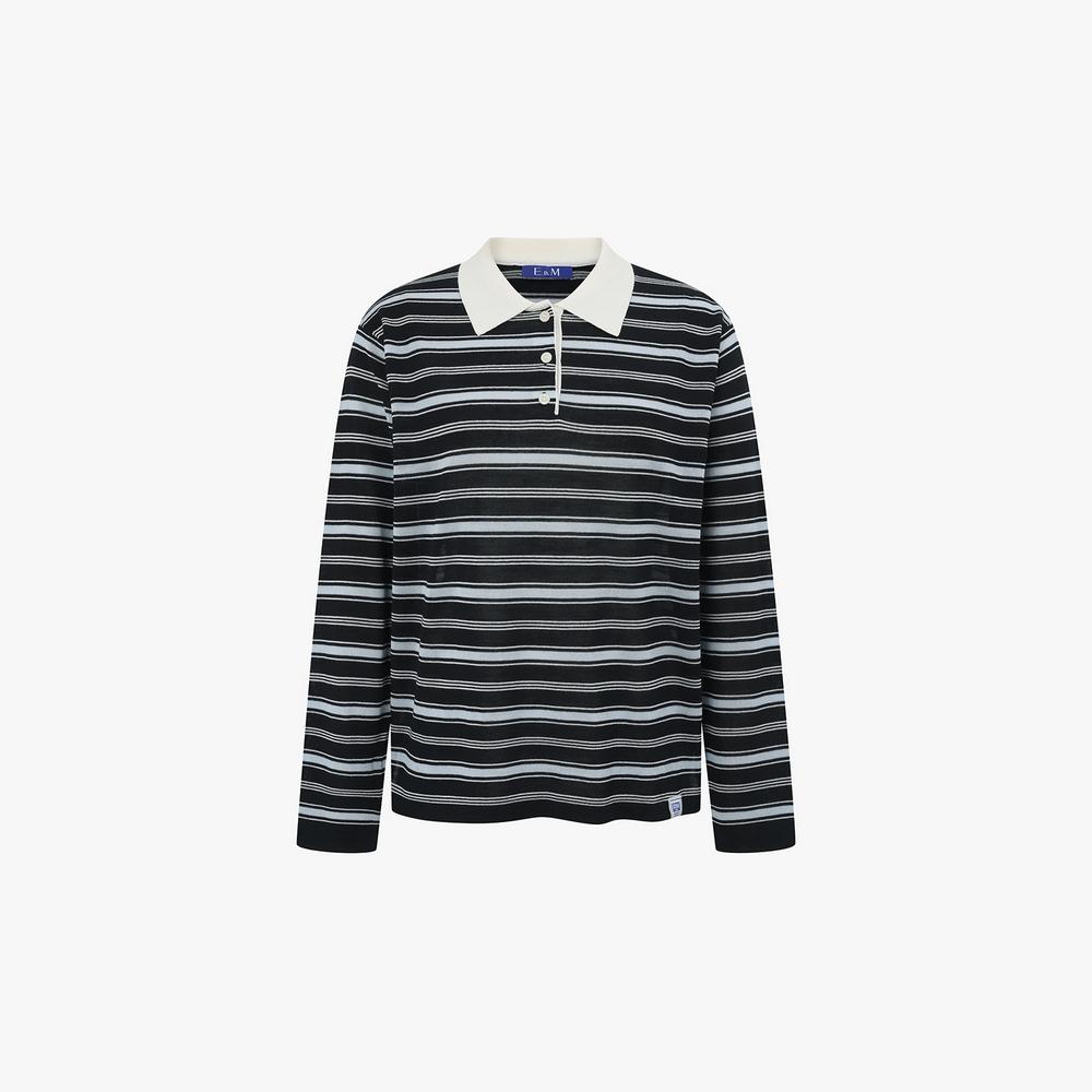EBM Multi-Stripe Collar Knit Emq9Kpo200