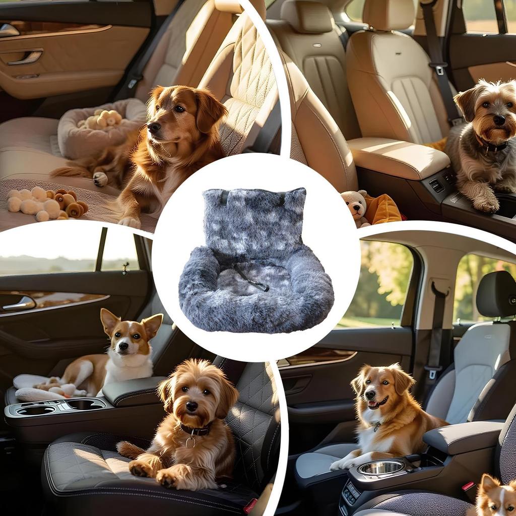 Puppy Car Seat Soft Cloth Dog Booster Non-slip Detachable Design Automobile Interior Accessories For Daily Commuting Vet Visits