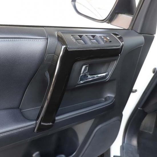 Glossy Black Interior Door Armrest Handle Cover Trim Stripes For 4runner 2010+