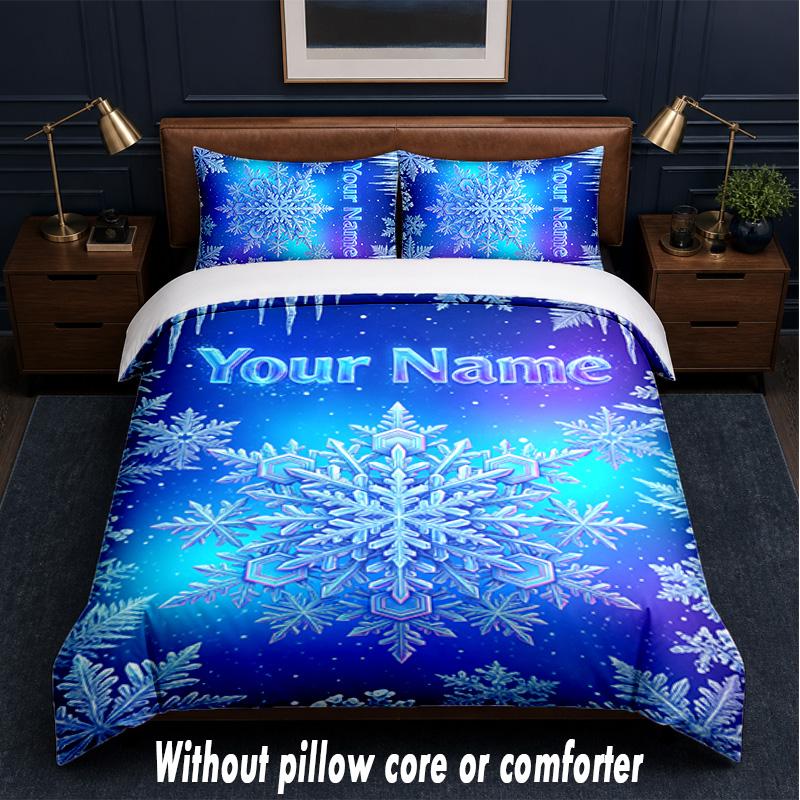 Set Biancheria da Letto 3 Pezzi Tema Natura Foresta, 1 Lenzuolo Sotto con Angoli & 2 Federe Biancheria da Letto Personalizzata per la Casa