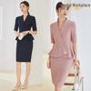 Elegant Women's Summer Skirt Suit for Beauty Salon Receptionists - Professional Goddess Style Workwear