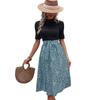 Summer Versatile Elegant Fresh and Sweet Semi-turtleneck Leopard Print Color Matching Dress