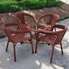 Family-Style Hand-Woven Rattan Chair & Coffee Table Set for Balcony or Leisure Spaces
