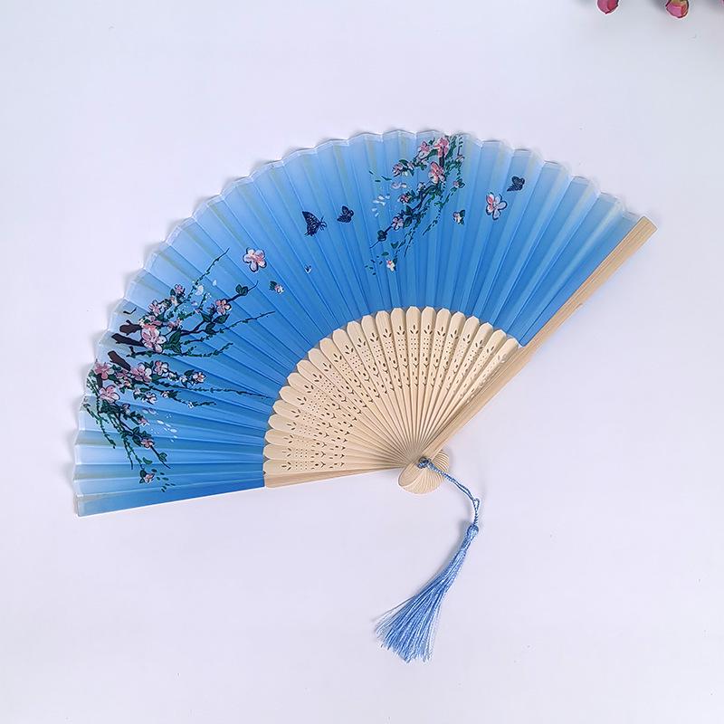 Hanfu skládací vějíř pro ženy inspirovaný japonským a čínským stylem – Scénický tanec bambusový styl