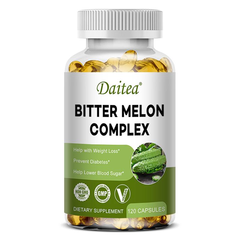 Integratori Daitea Complesso di Melone Amaro 2500mg, Standardizzato per Contenere Charantina, da 10:1 e 16:1 Estratti, 120 Capsule