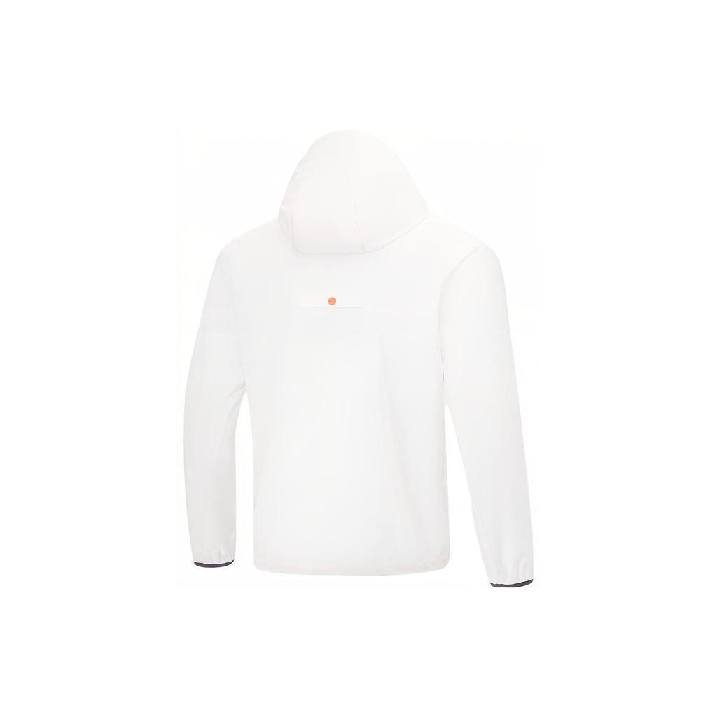Li Ning Ice Sand UV Protection Water-Repellent Breathable Windproof Outdoor Casual Hoodie Men outerwear Standard-White AFDU677-6