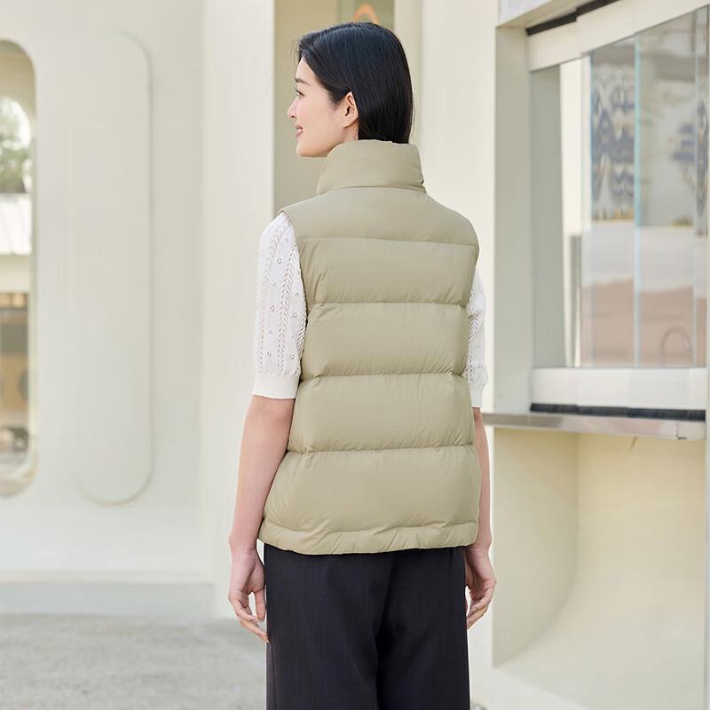 Tanboer Women's Cropped Stand Collar Down Vest