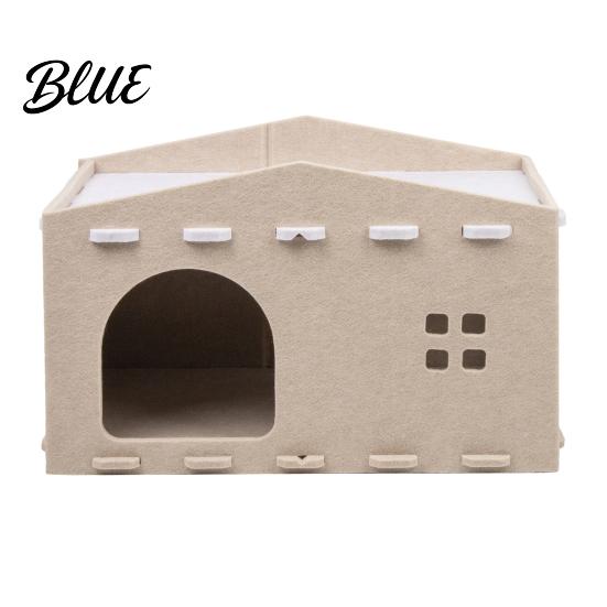 Cat Nest with Play Rest Cave Pet Bed Large Secret Hideouts House Felt Space Top