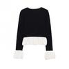  European and American Style, New Women's Fashion, Versatile, Cross-border Foreign Trade Color-block Knit Patchwork Jacket