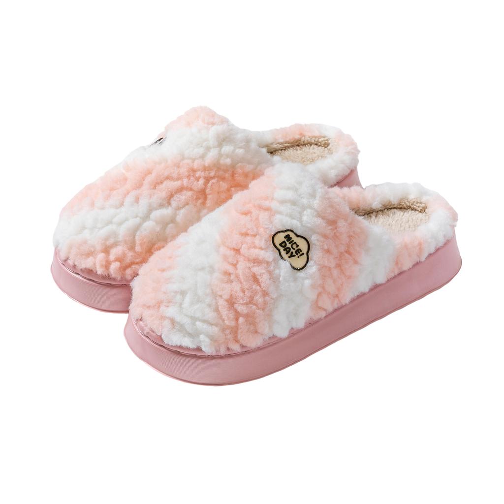 Rainbow Color Matching Cotton Shoes Autumn and Winter Leisure Indoor Home EVA Sole, Couple Thick-soled Warm Cotton Slippers