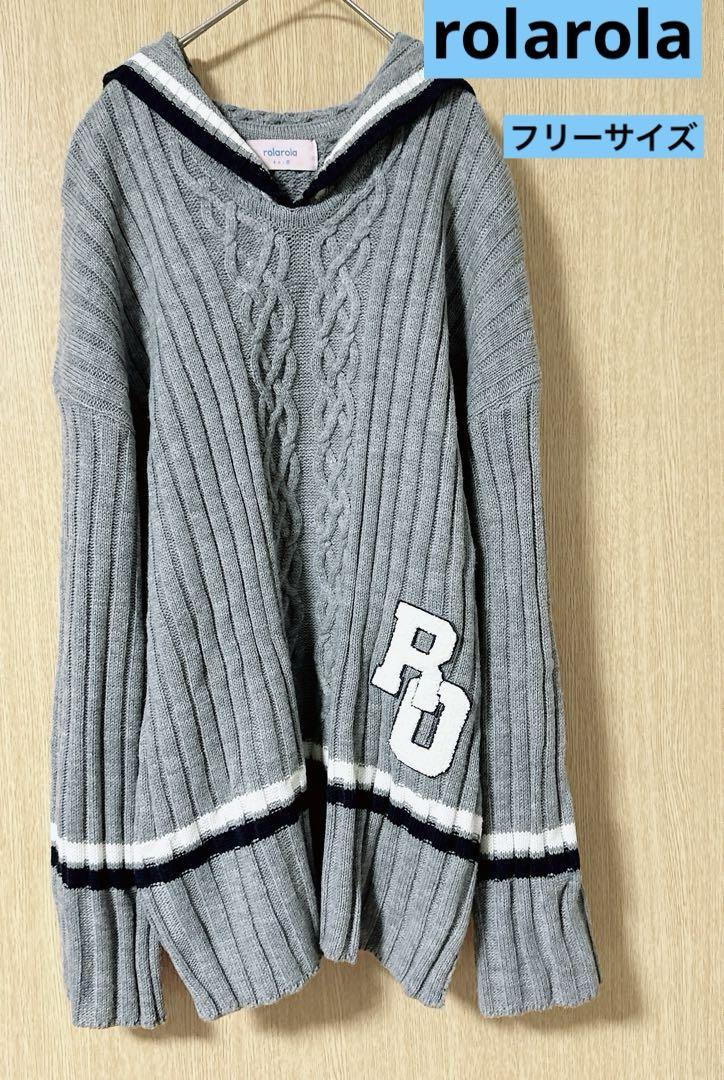 

[Б/У] rolarola матроска крупной вязки, серая, единый размер