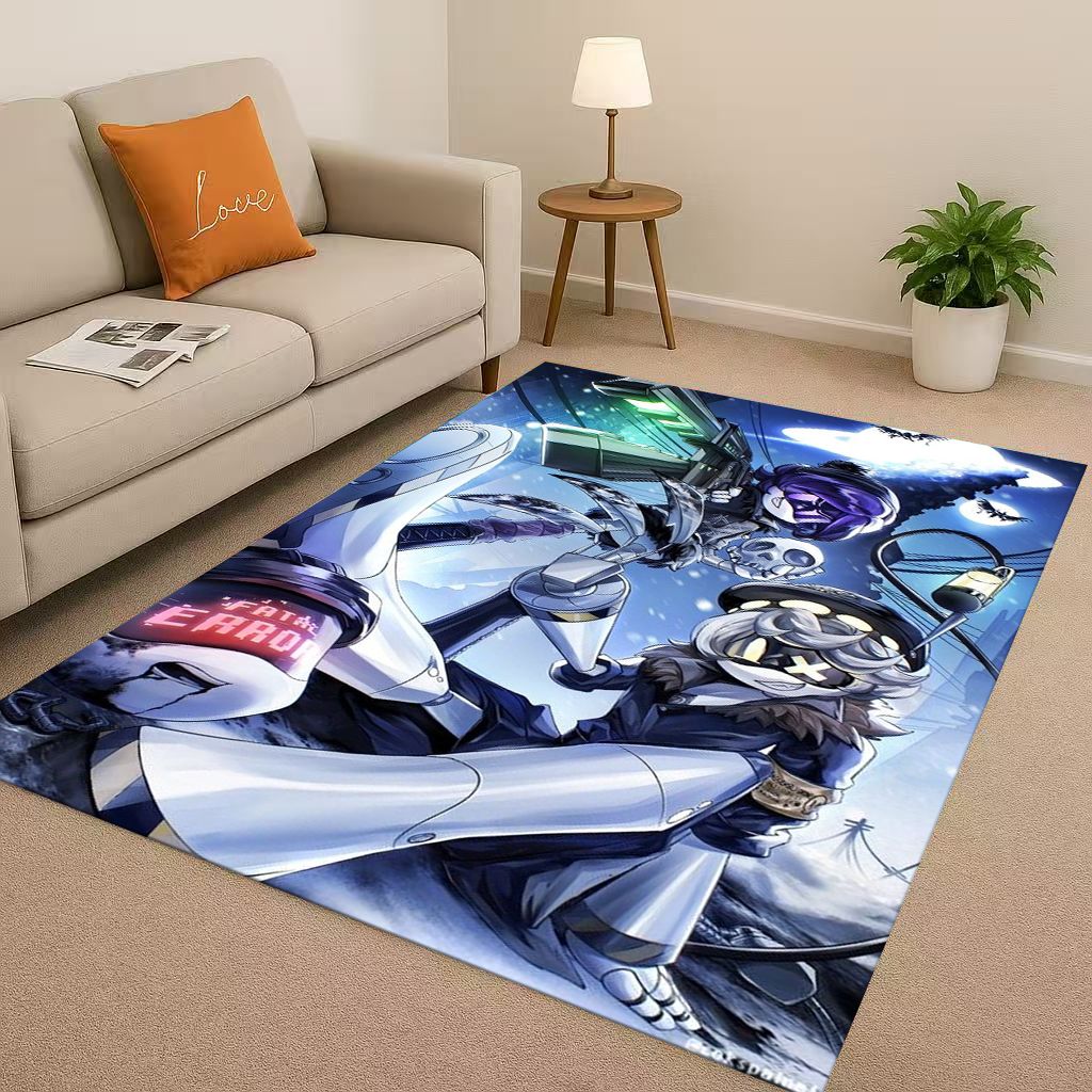 HD Cartoon Murder Drones V Uzi Robot Living Room Non Slip Area Rug Soft Carpet for Bedroom Playroom Sofa,Easy Clean Home Doormat