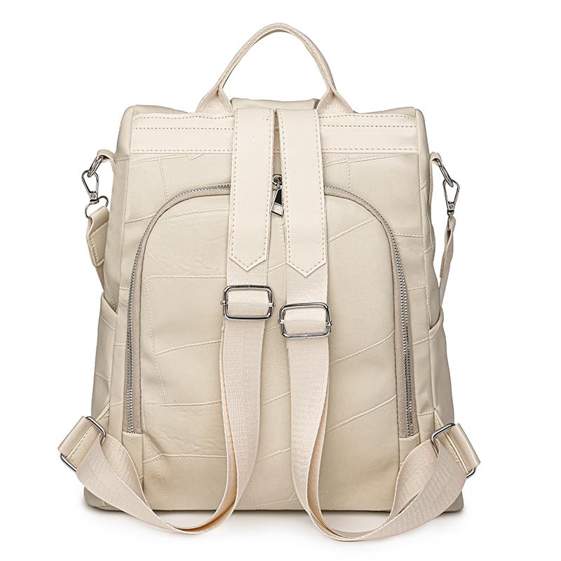 Женский противоугонный дорожный рюкзак большой вместимости из мягкой кожи коричневый — фото 22