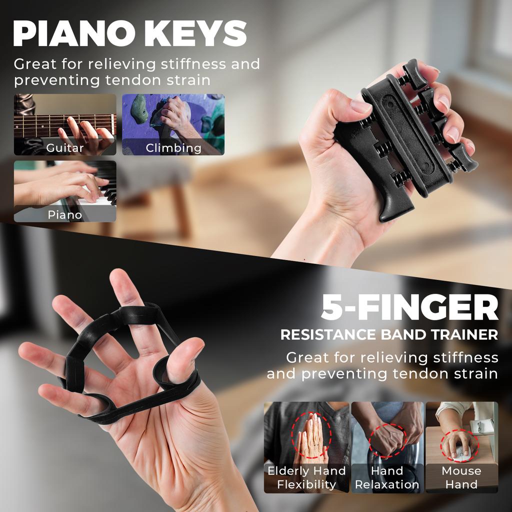 Adjustable Hand Grip Strengthener 5-60Kg With Counter, 5-In-1 Forearm Wrist Finger Exerciser Kit Fit For Fitness & Rehabilitation