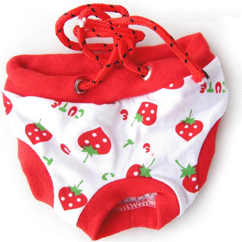 

Adorable Princess Striped Strawberry Pink Pet Sanitary Pants for Dogs Medium