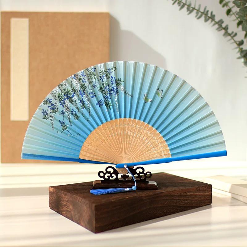 Chinese Style Han Costume 6-Inch Small Fan Folding Fan Fairy Chinese Ancient Style Women's High-Looking Summer New Chinese Style Folding Fan
