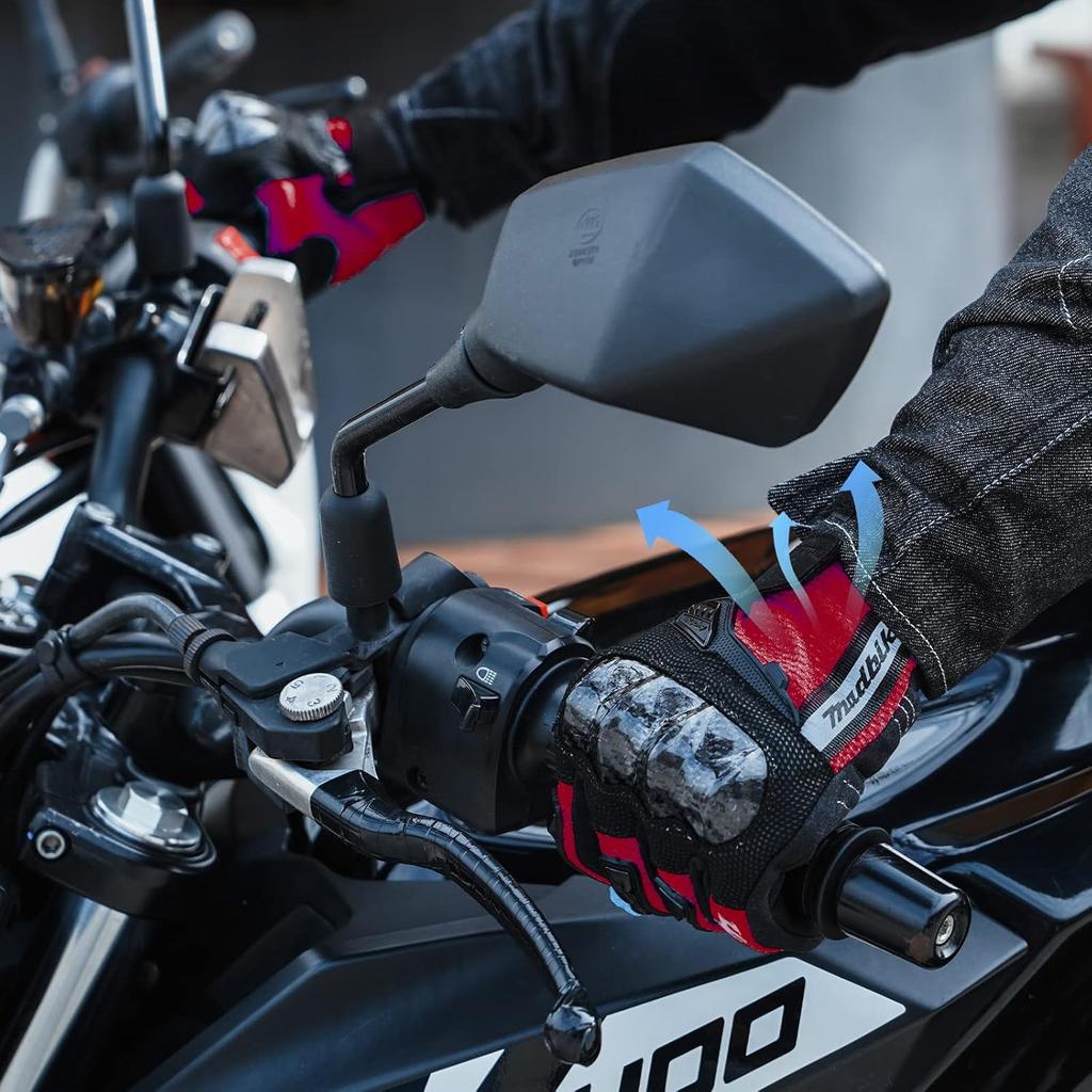 Motorcycle Gloves Touchscreen Motocross Dirt Bike Riding Glove With Carbon Fiber Protective Hard Knuckles For Men Women Model MD66