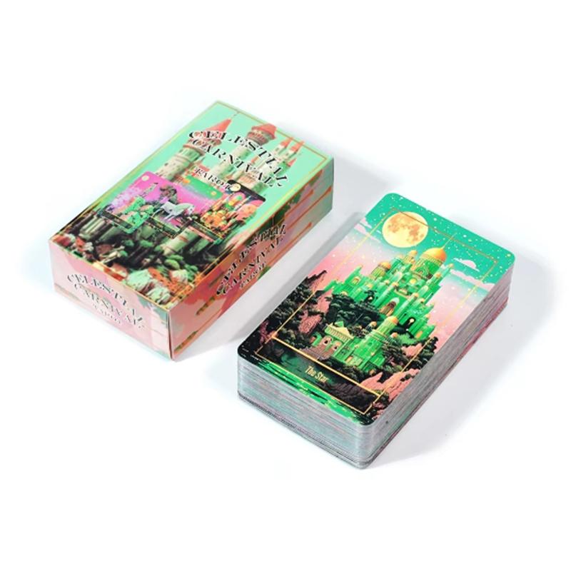 Himmlischer Karneval Tarotkarten Ein 78-Karten Orakel Englisch Visions Wahrsageausgabe Brettspiele