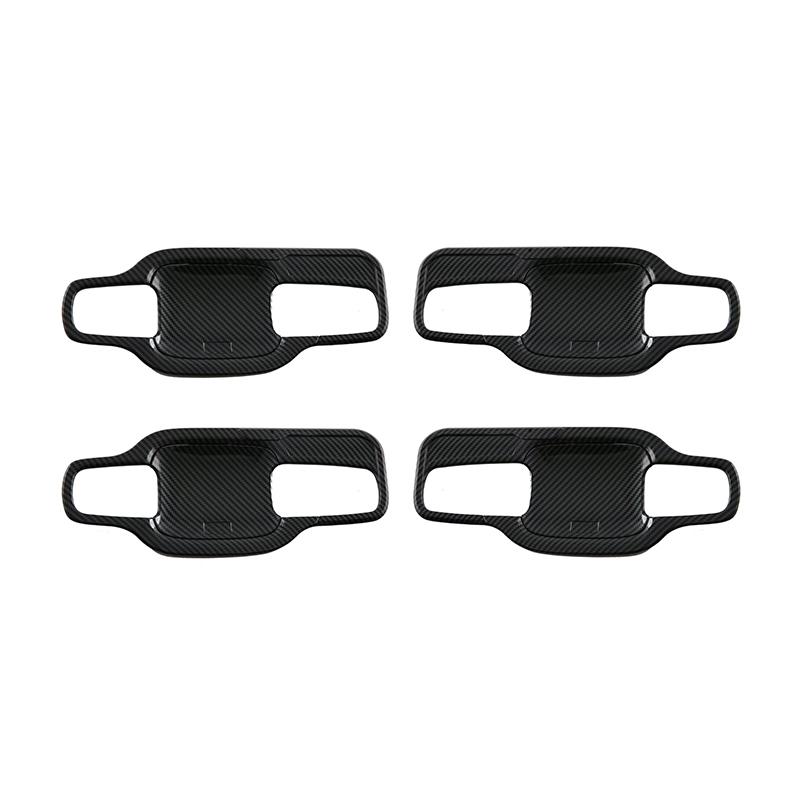 Car Decoration Door Handle Cover For Ford Ranger T9 2024 Carbon Fiber Black Cars Accessories Exterior Styling