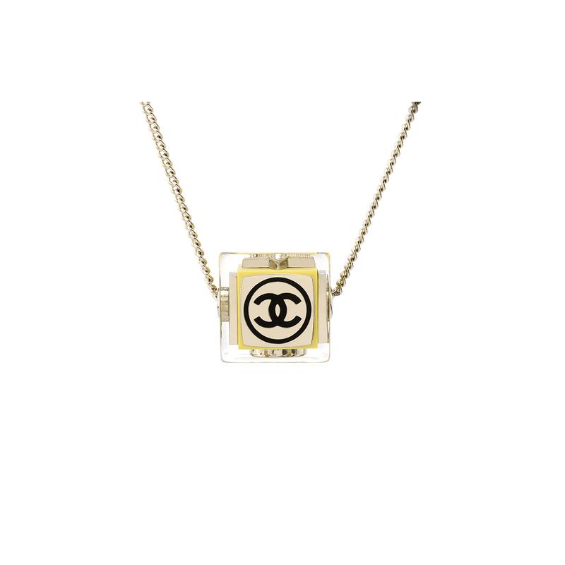 

CHANEL Metal Rhinestone Classic Double C Pendant Necklace Gold Women s золотий